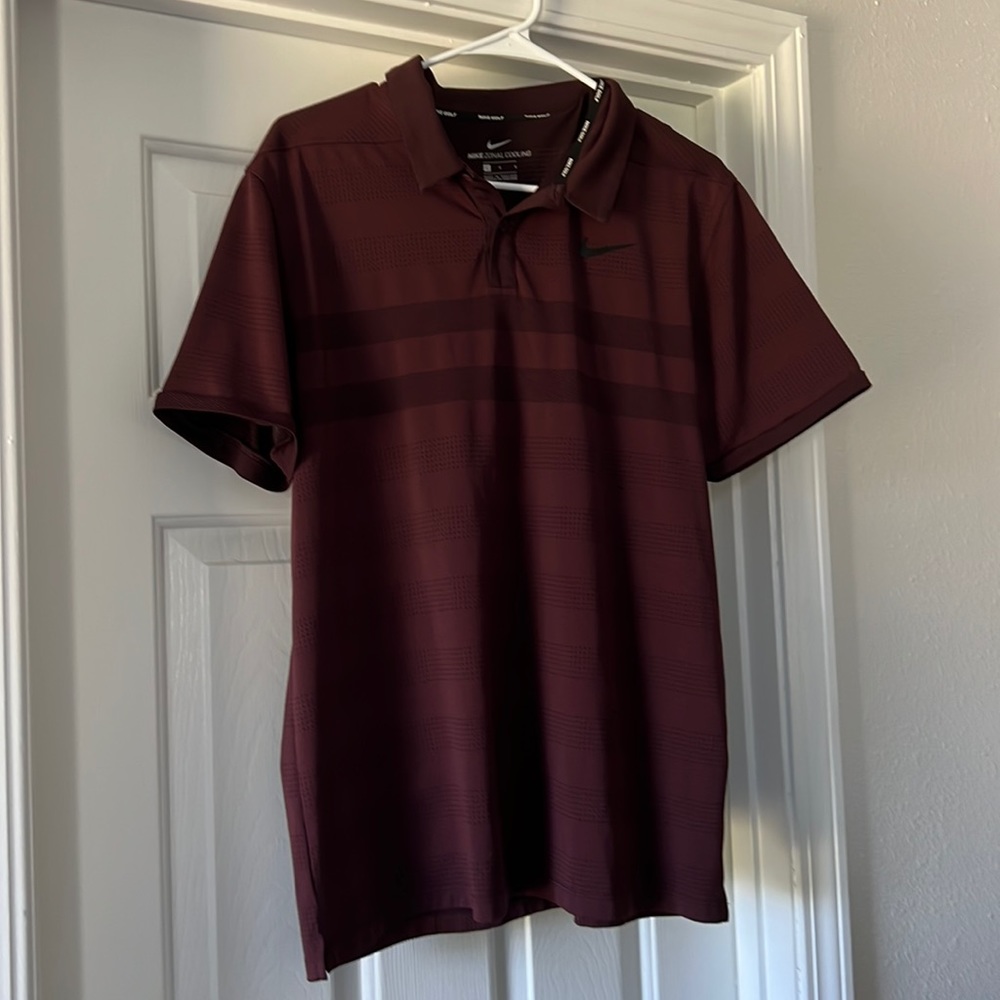 Maroon nike golf polo